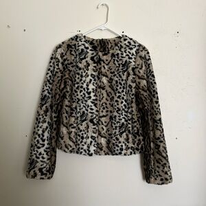Express Animal Print Faux Fur Coat